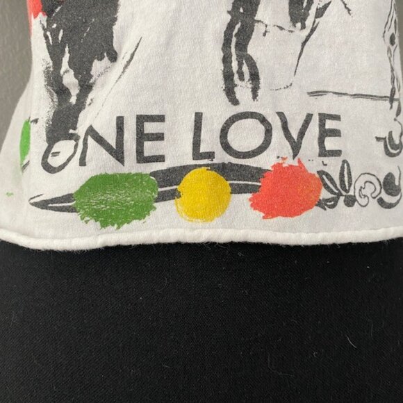 BOB MARLEY One Love Cutoff cropped Ringer Tee T Shirt XS - Picture 9 of 11